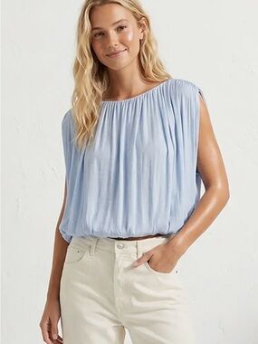 Boutique Grecian Style Blue Blouse